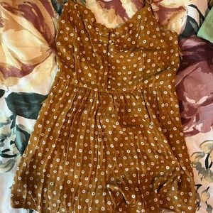 One Clothing; dark orange romper with flowers